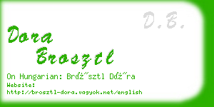 dora brosztl business card